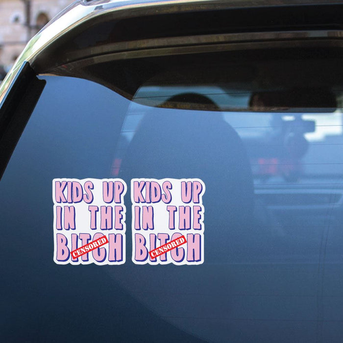 2X Kids Up In This Car Sticker Decal