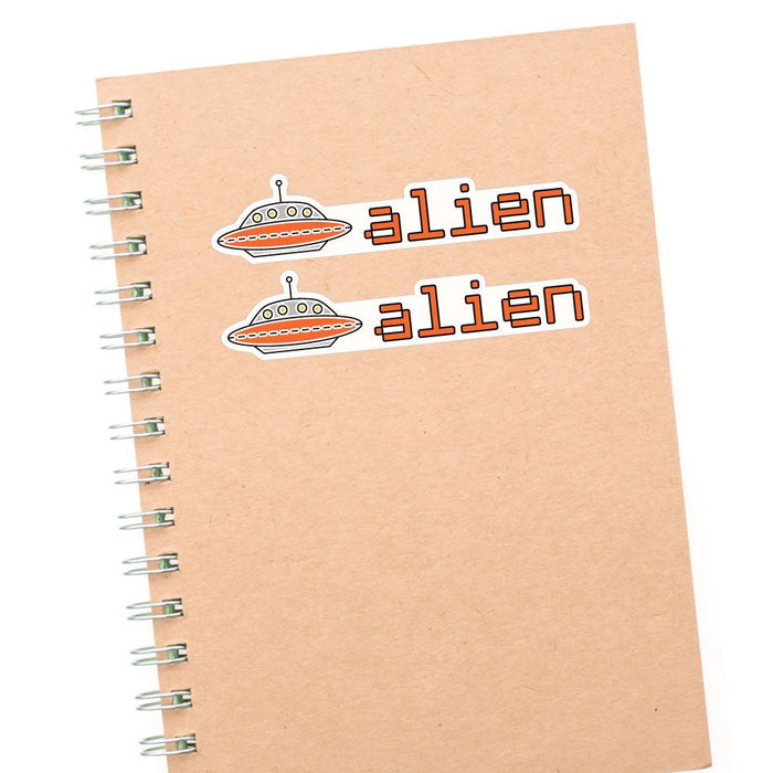 2X Alien Ufo Sticker Decal