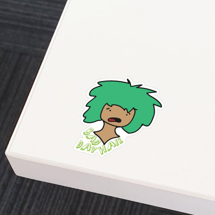 Green Bad Hair Day Sticker Decal