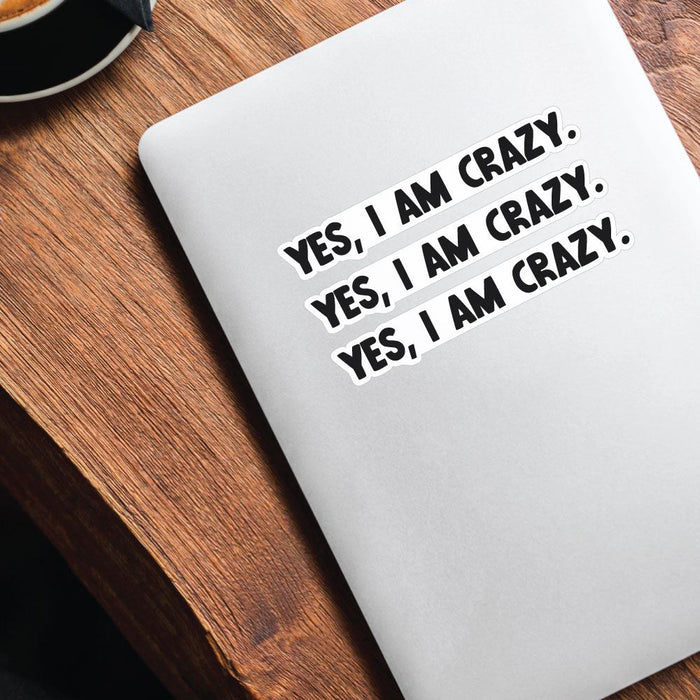 2X I Am Crazy Sticker Decal
