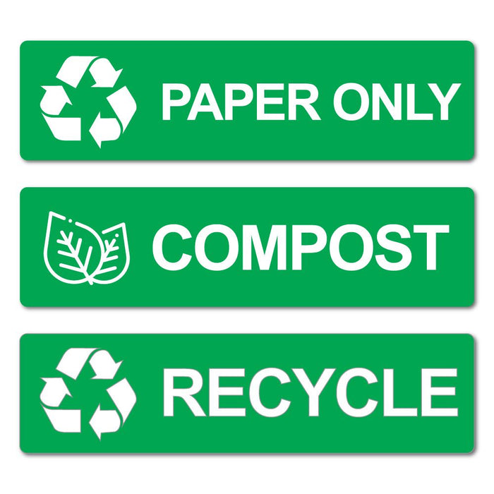 Paper & Compost Bin Recycle Eco Stickers Decal