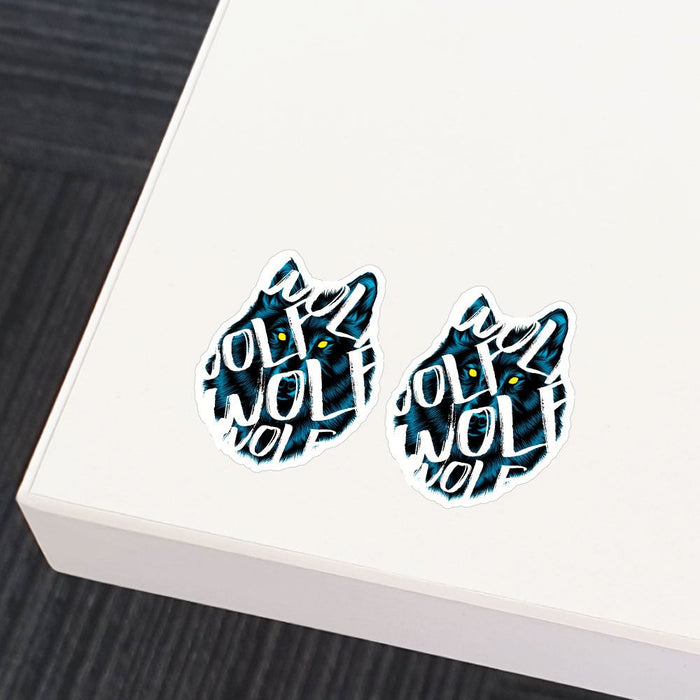 Stiker Wolves 2X Wolf Sticker Decal | Pets & Animals Stickers - Sticker Collective
