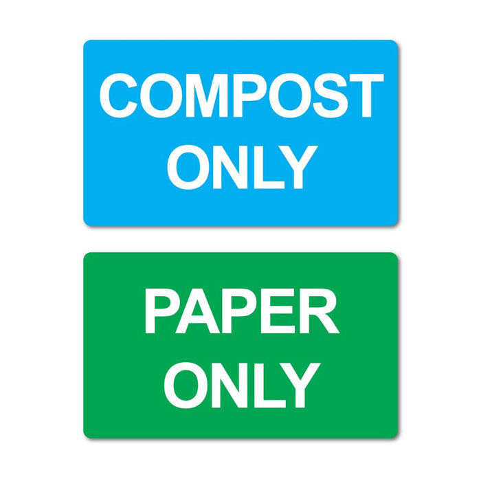 Compost Only & Paper Only Stickers Decal