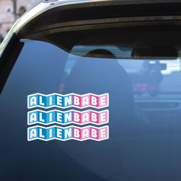 3X Alien Babe Sticker Decal