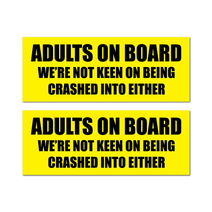 2X Adults On Board Sticker Decal