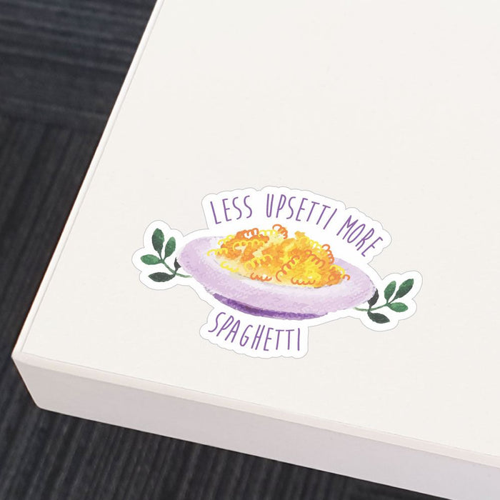 Spagh Sticker Less Upsetti More Spaghetti Sticker Decal | Funny Stickers - Sticker ...