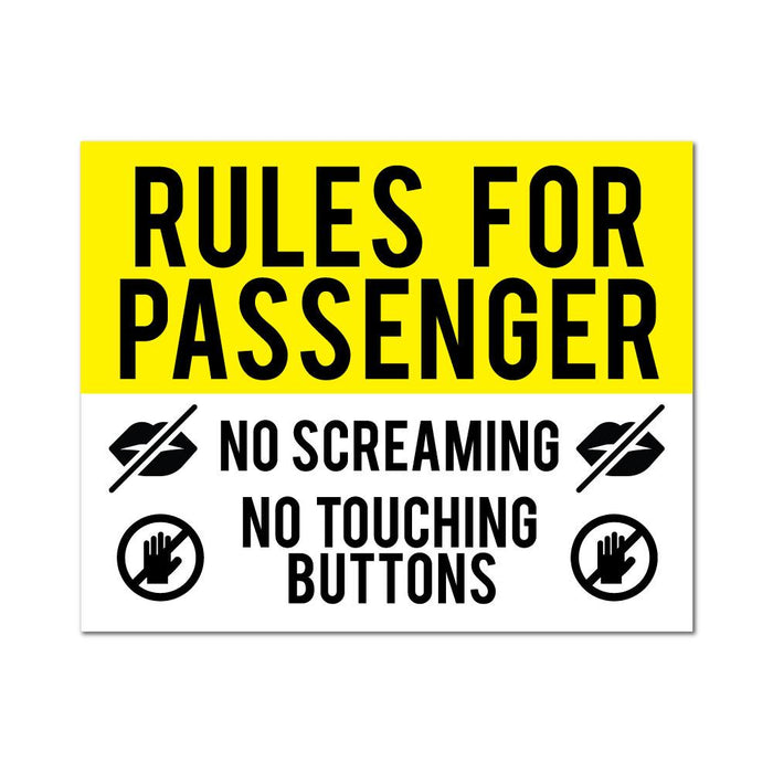 Rules For Passenger Funny Sticker Decal