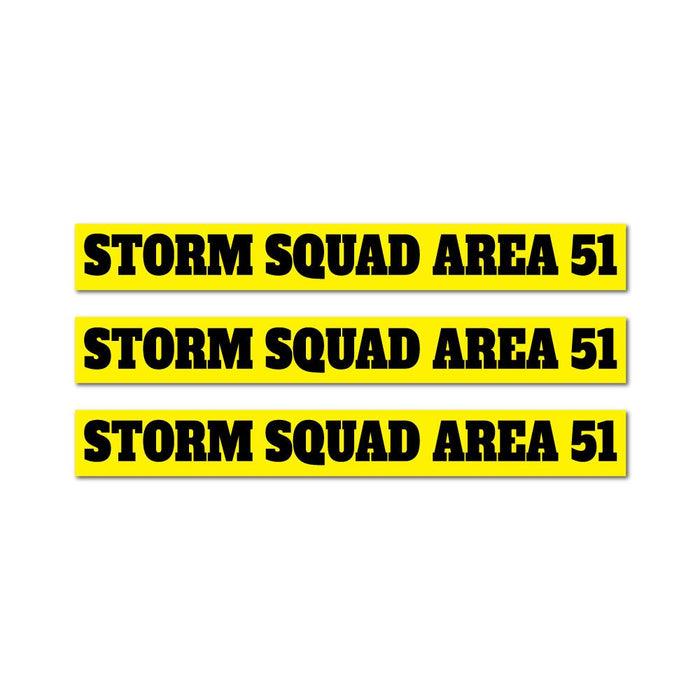 3X Storm Squad Area 51 Yellow Sign Sticker Decal
