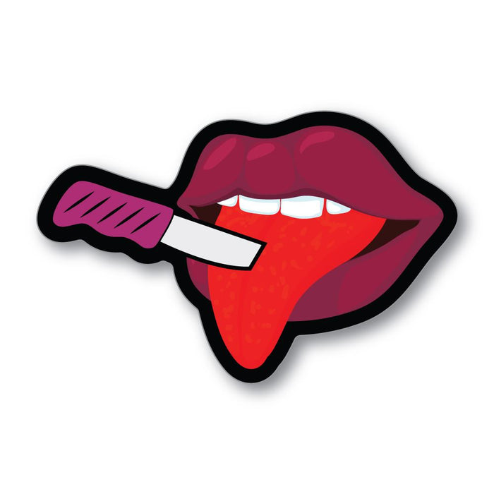 Knife In A Tongue Sticker Decal