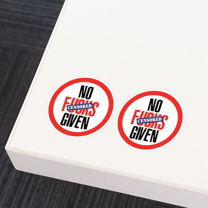 2X No Fcks Given Sign Sticker Decal