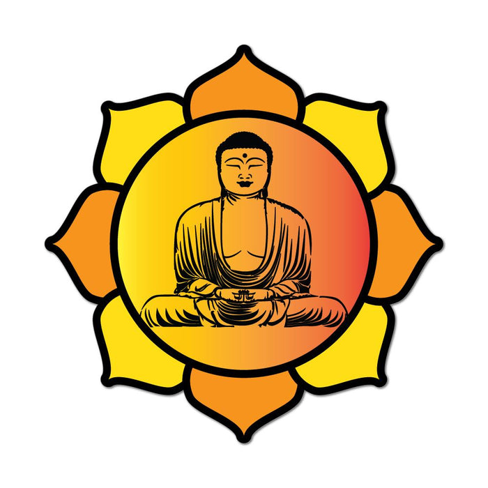 Buddha Meditate Hippy Yoga Love Peace Lotus Flower Sunset Car Sticker Decal