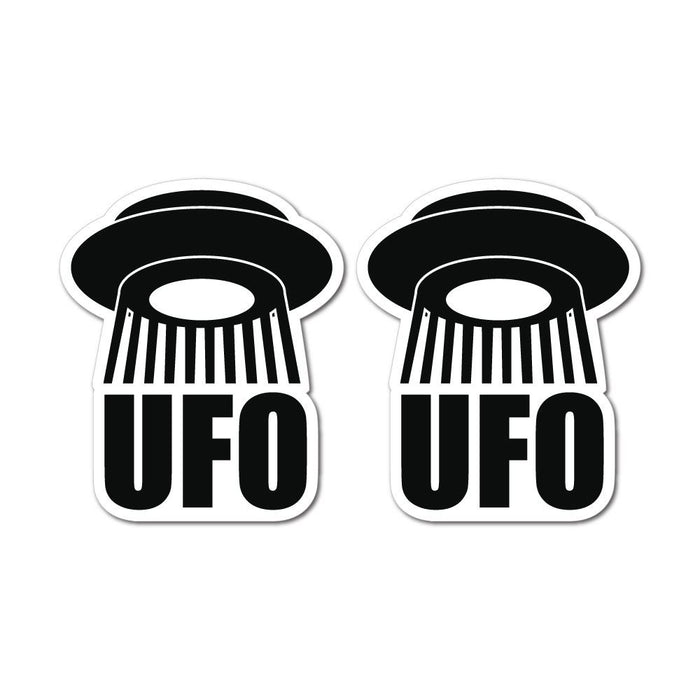 2X Unidentified Flying Object Ufo Sticker Decal