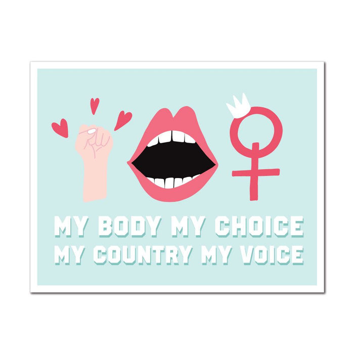 My Body My Choice My Country My Voice Sticker Decal