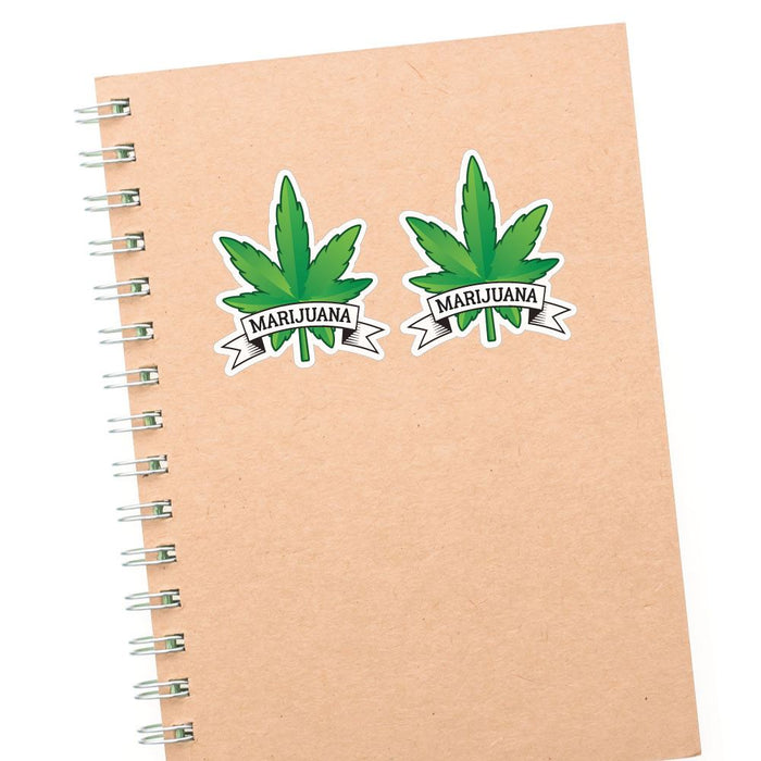 2X Marijuana Leaf Sticker Decal