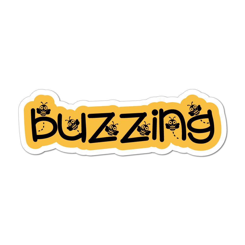 Buzzing Bee Laptop Car Sticker Decal | Hippie Stickers - Sticker Collective
