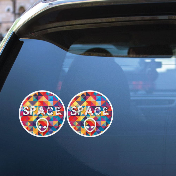 2X Space Alien Sticker Decal