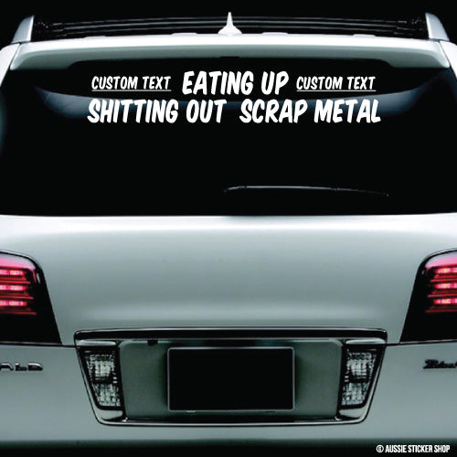 4Wd Funny Custom Eating Up Windshield Sticker
