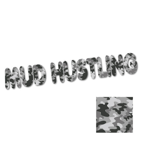 4Wd Mud Hustling Grey Camo Windshield Sticker