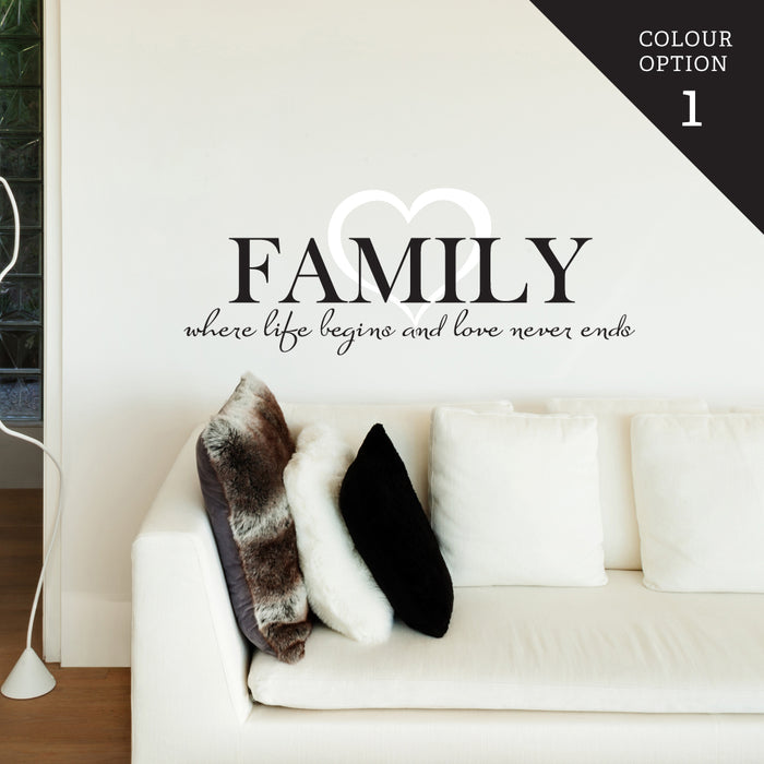 Family Where Life Begins Wall Sticker