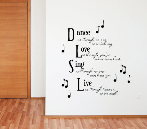 Dance Love Sing Live Wall Sticker