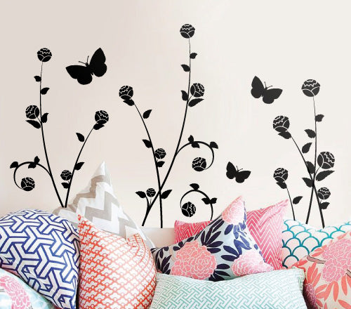 Rose Garden Butterfly Wall Sticker