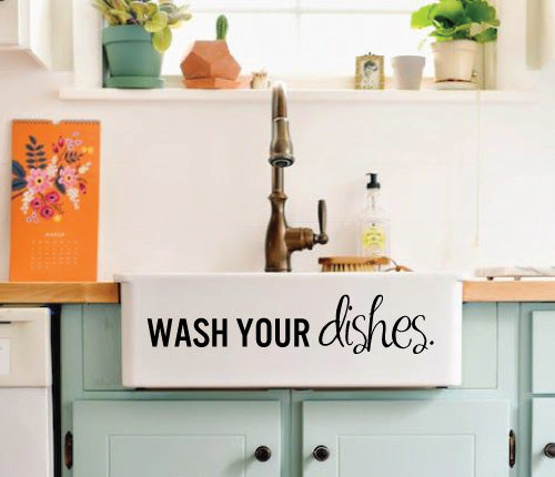 Wash Your Dish Wall Sticker