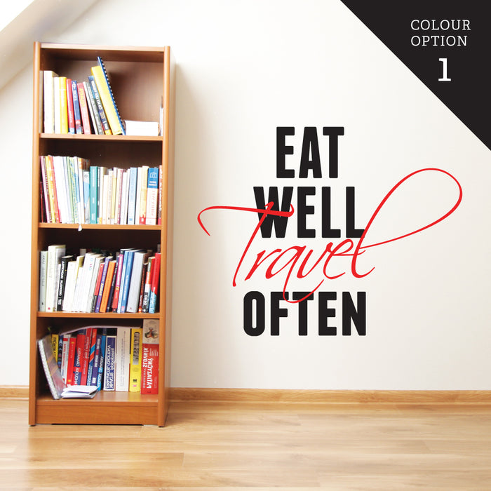 Eat Well Travel Often Magenta Wall Sticker