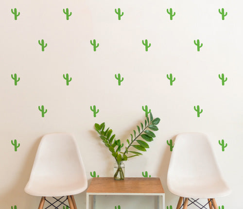 Pattern Green Cactus (Set Of 28) Wall Sticker