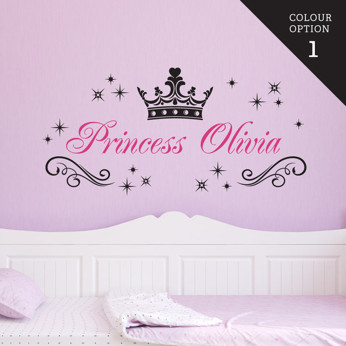 Custom Name Princess Sparkle Wall Sticker