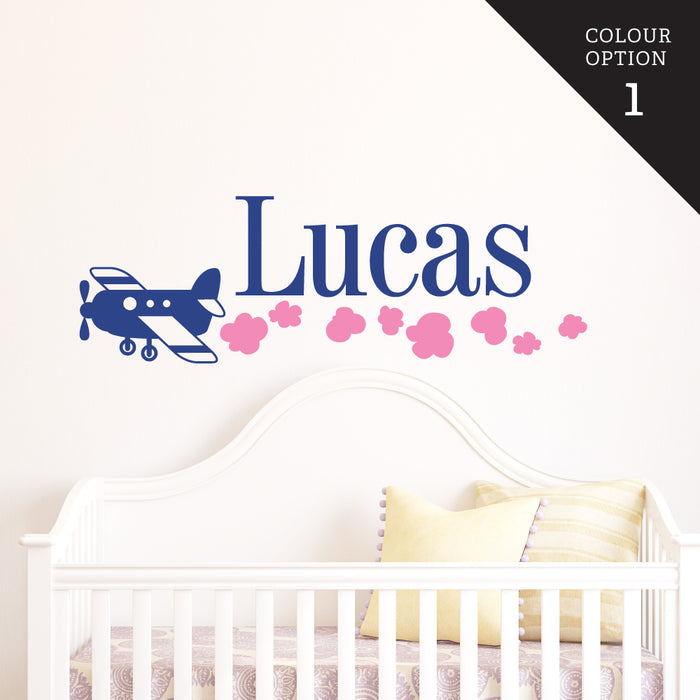 Custom Name Airplane Wall Sticker