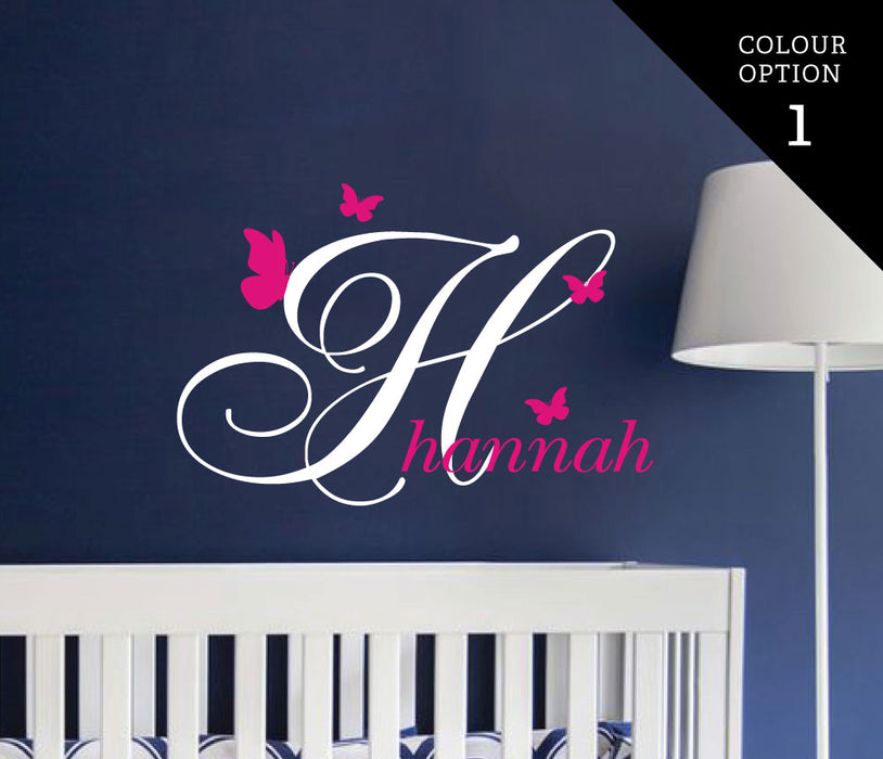 Custom Name Alphabet Butterfly Wall Sticker