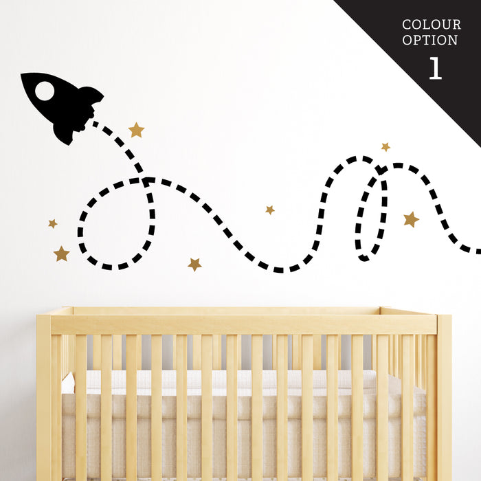 Rocket Track Star Wall Sticker