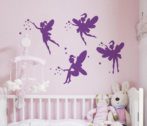 Sparkle Fairies (Set Of 4) Wall Sticker