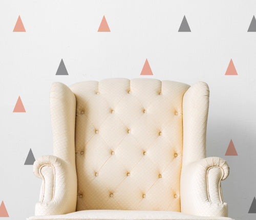 Party Grey And Pink Triangles (Set Of 36) Wall Sticker