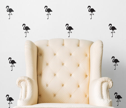 Pattern Black Flamingo (Set Of 24) Wall Sticker