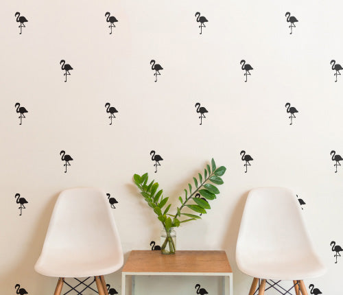 Pattern Black Flamingo (Set Of 24) Wall Sticker