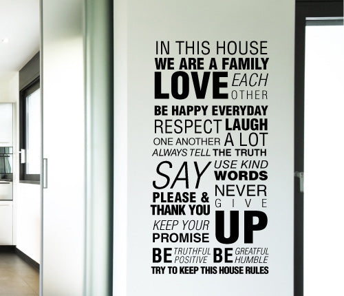 In This House Rule Wall Sticker