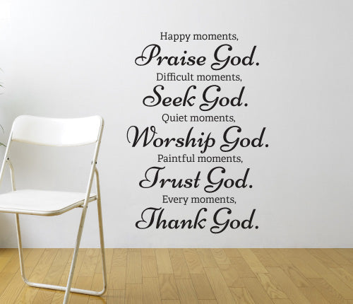 Praise Seek Worship Trust Thanks God Wall Sticker