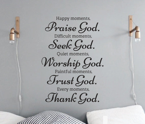 Praise Seek Worship Trust Thanks God Wall Sticker