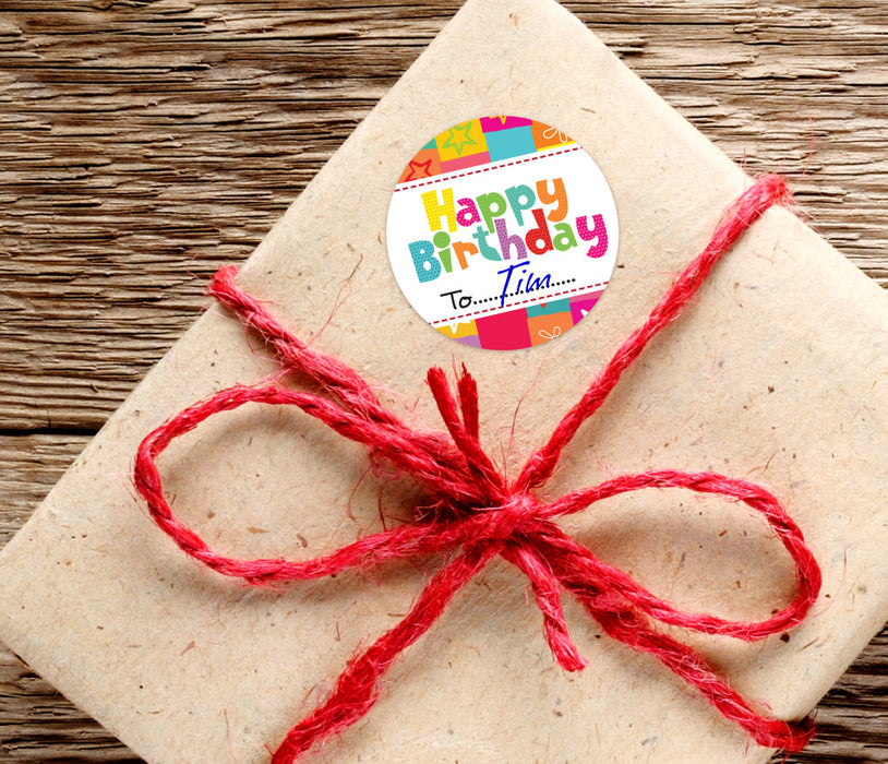 18 X Happy Birthday Label Sticker