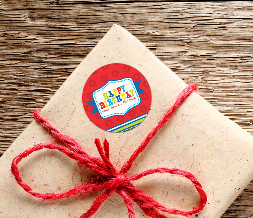 18 X Happy Birthday Wish You All The Best Label Sticker
