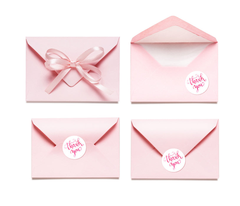 18 X Thank You Magenta Label Sticker
