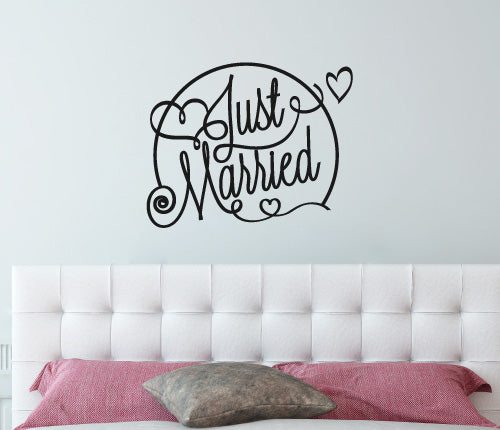 Just Married Heart Wall Sticker