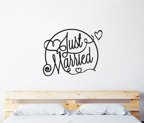 Just Married Heart Wall Sticker