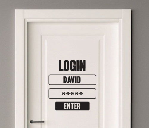 Custom Name Login And Password Wall Sticker