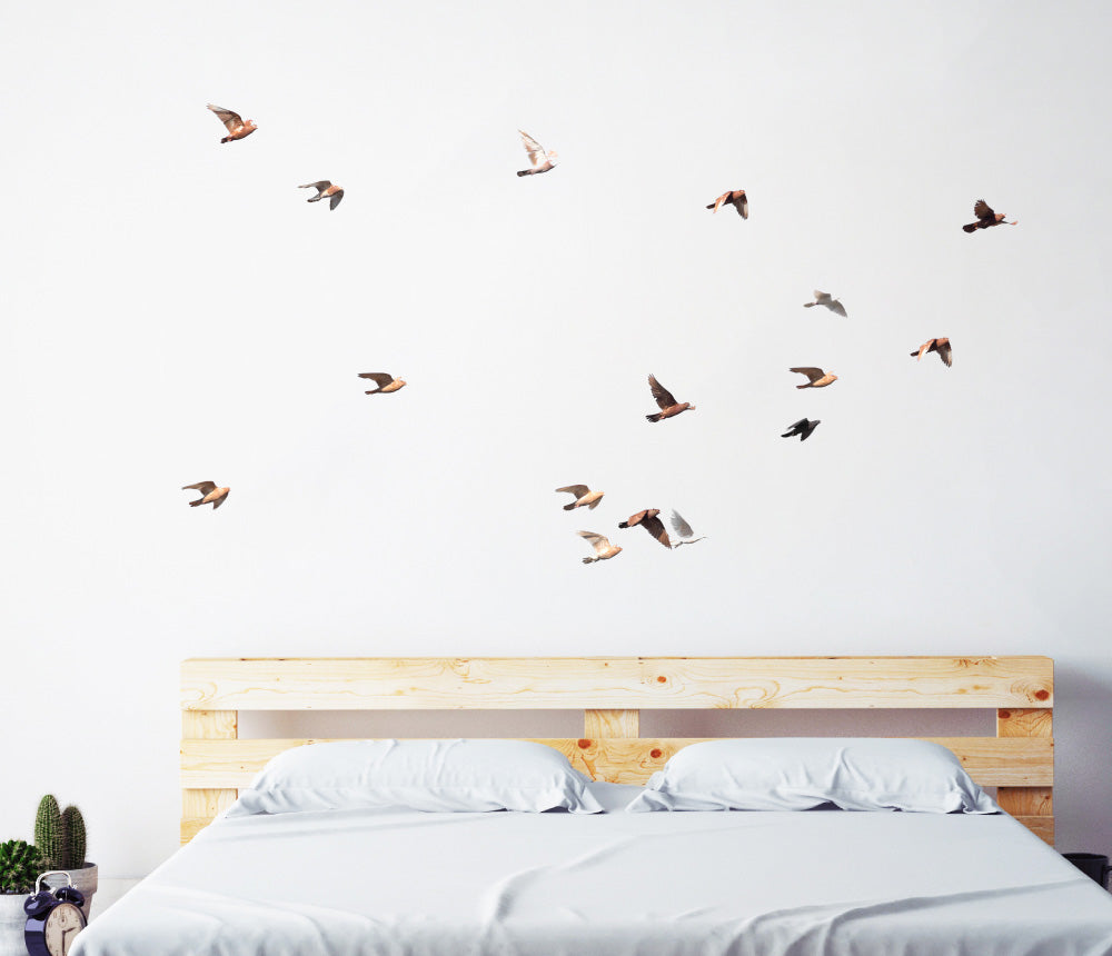 Bird In Flight Sticker Set Of 16 Flying Birds Wall Sticker — Sticker Collective