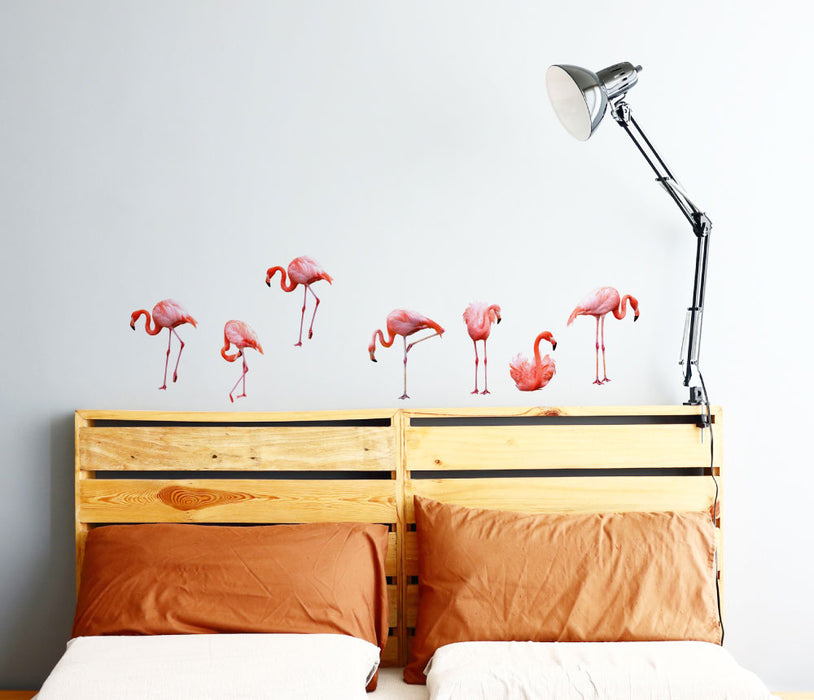Set Of 7 Flamingo Wall Sticker