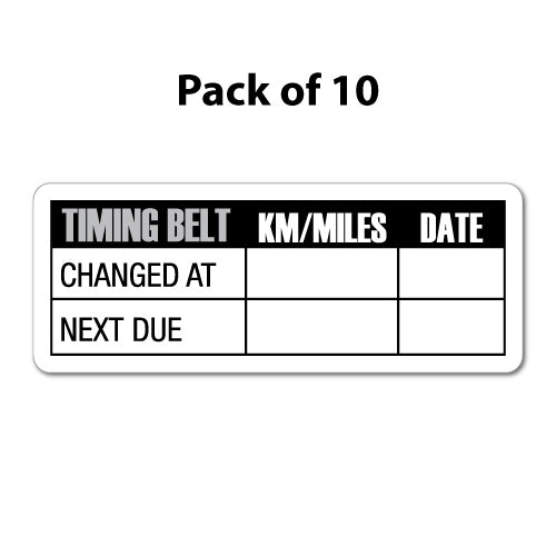 10X Timing Belt Service Due Sticker | Service Due Stickers - Sticker ...