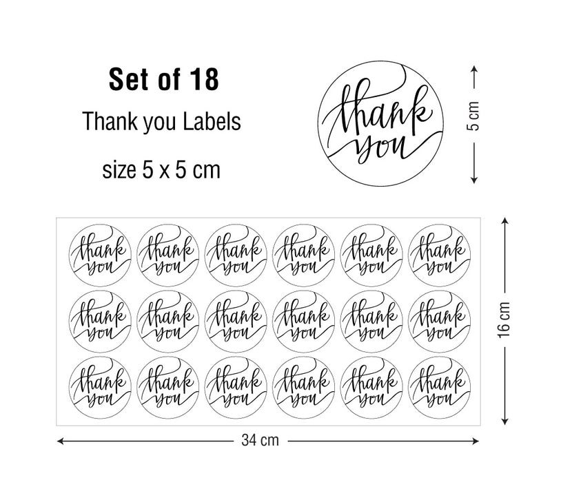18 X Thank You Label Sticker