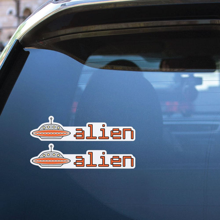 2X Alien Ufo Sticker Decal